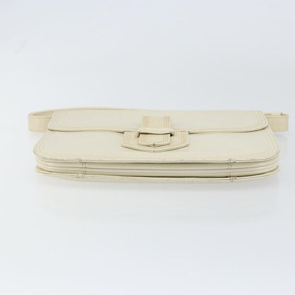 Saint Laurent Vintage Shoulder Bag Leather, WHITE, LEATHER, Shoulder bag