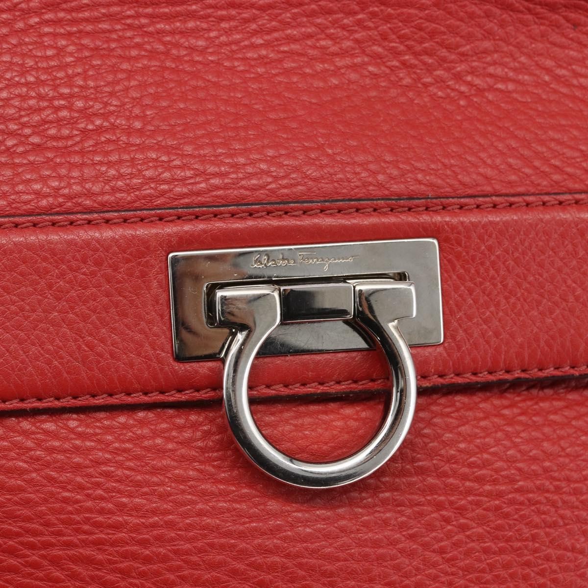Salvatore Ferragamo Sofia Satchel Grainy Leather, RED, LEATHER, Handbag