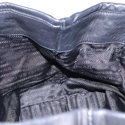 Prada Bow Tote Leather, BLACK, LEATHER, Handbag