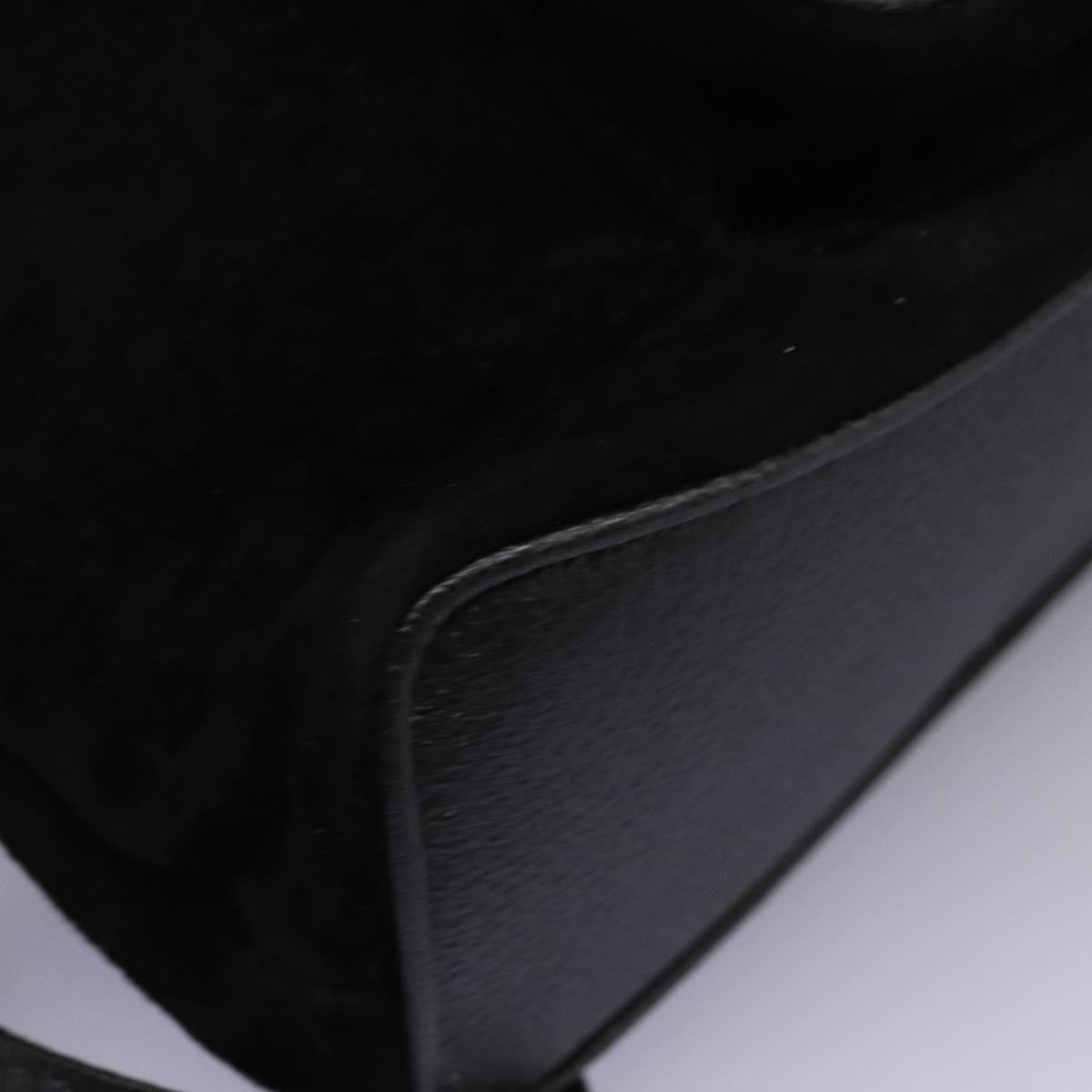 Gucci Vintage Bamboo Backpack Suede, BLACK, SUEDE, Backpack