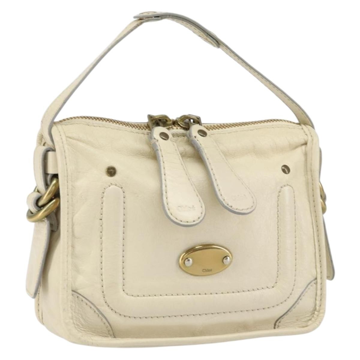 Chloe Vintage handbag Leather, WHITE, LEATHER, Handbag