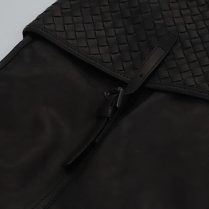 Bottega Veneta Garment Cover Canvas with Intrecciato Detail, BLACK, LEATHER, Travel bag
