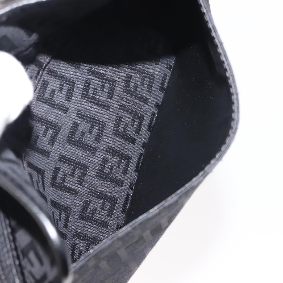 Fendi FF Logo Pouch Canvas, BLACK, CANVAS, Clutche & pouche