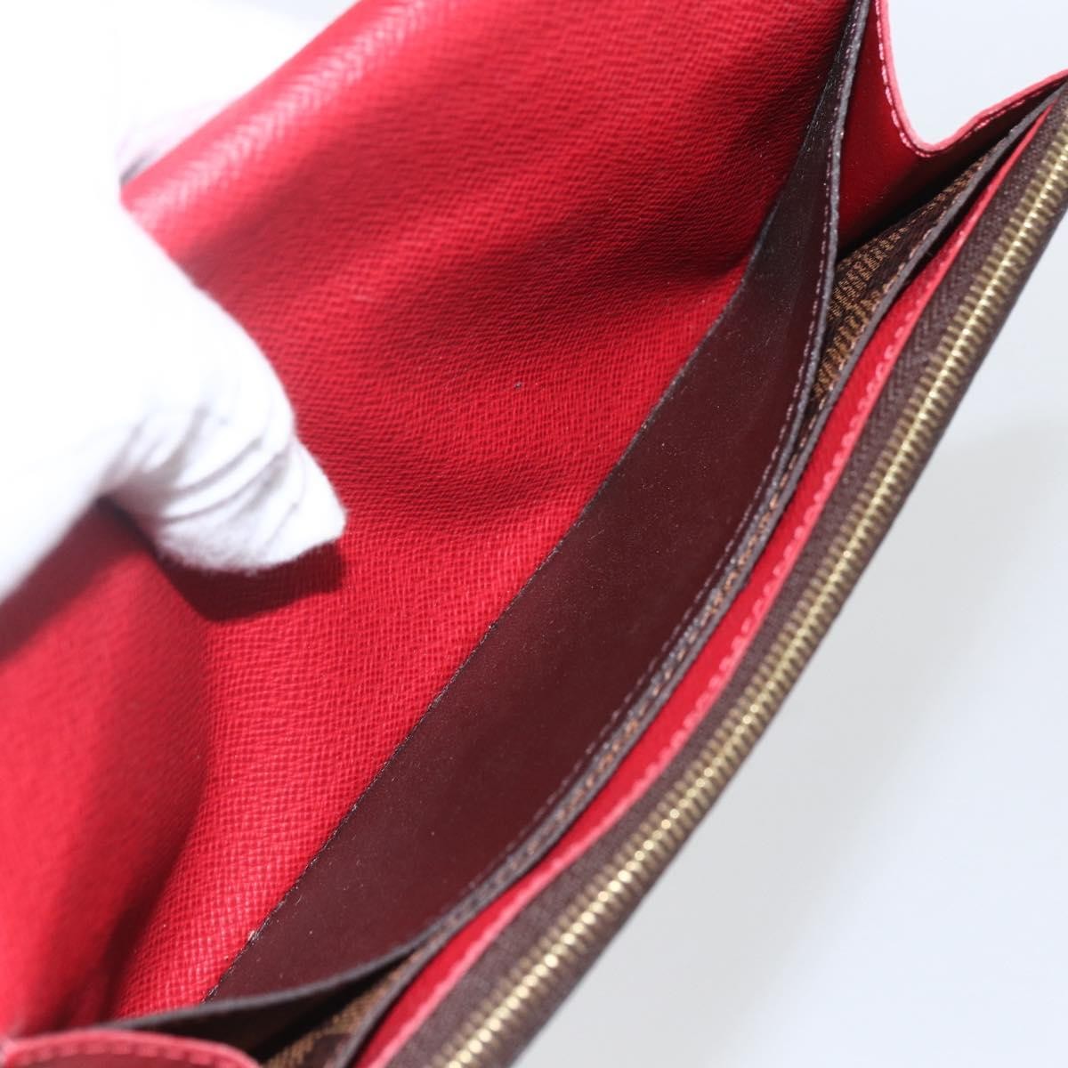 Louis Vuitton Emilie Wallet Damier, BROWN, CANVAS, Wallets