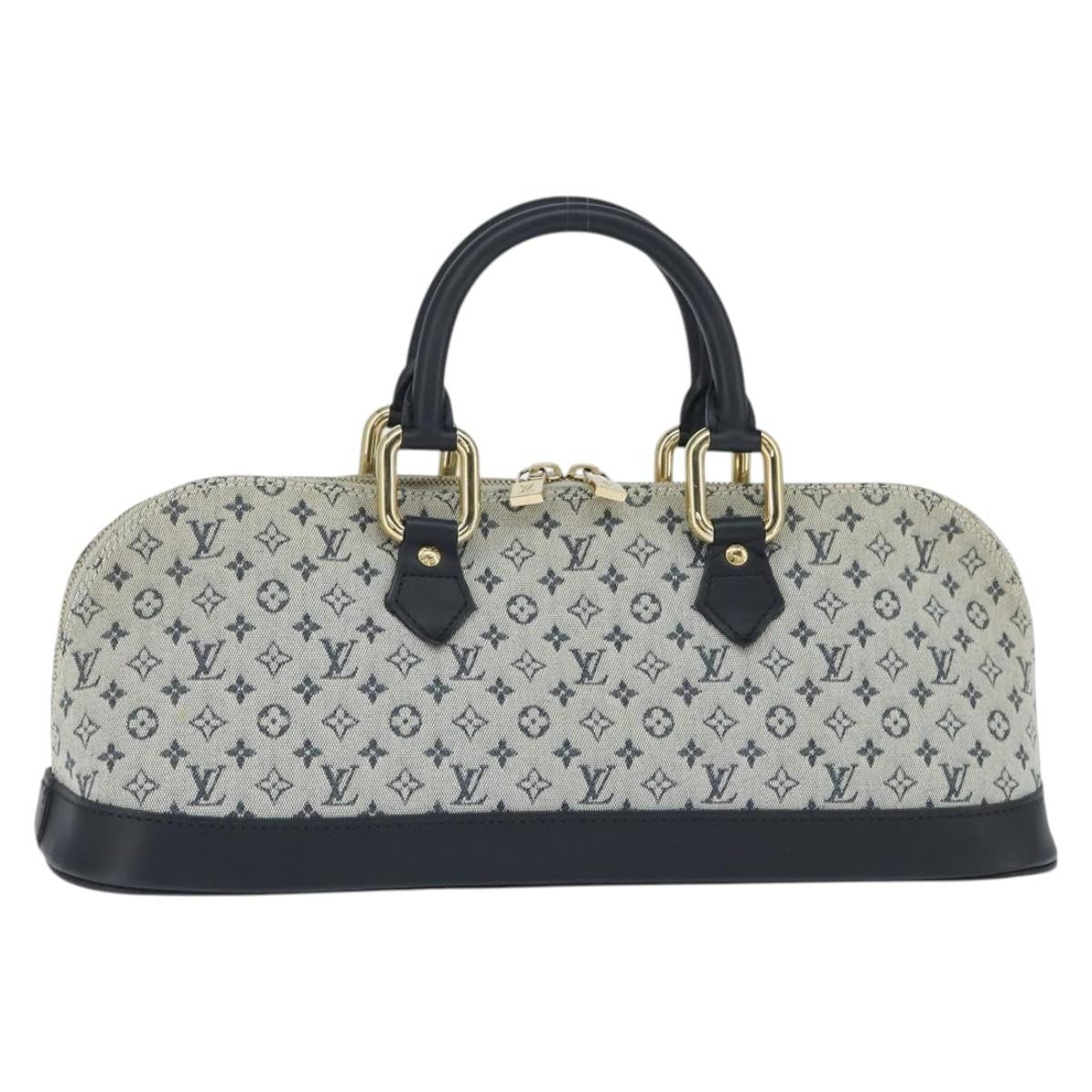 Louis Vuitton Alma Handbag Mini Lin, BLUE, CANVAS, Handbag