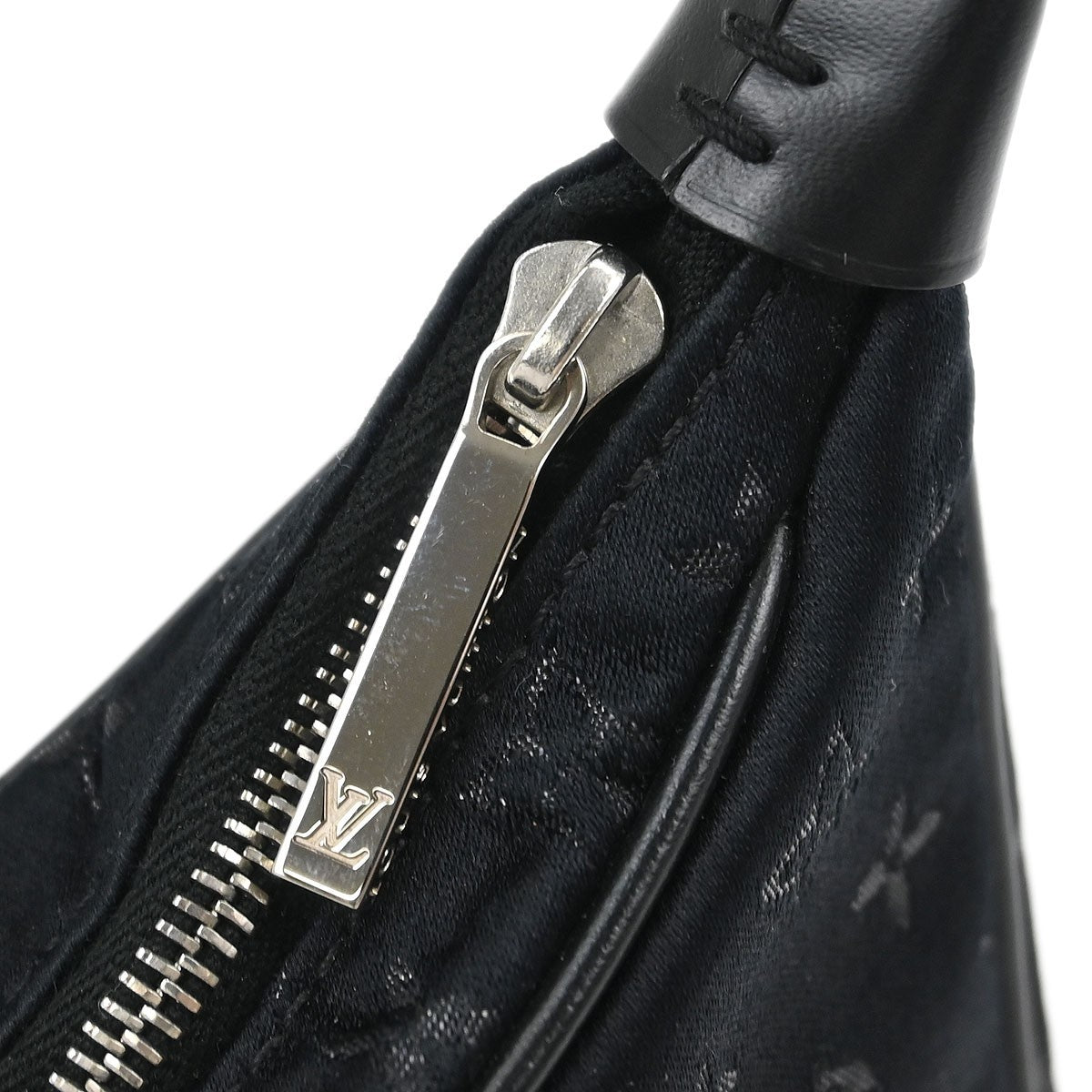 Louis Vuitton Boulogne Handbag Monogram Satin, BLACK, SATIN, Shoulder bag