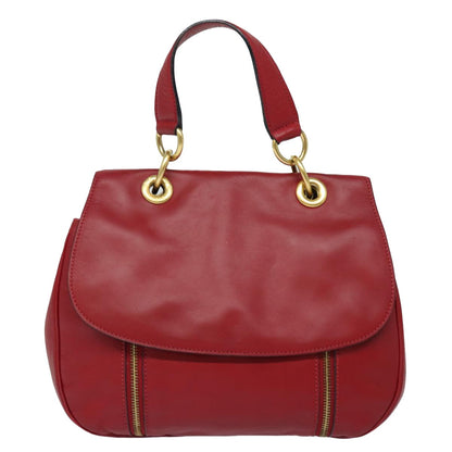 Celine Handbag Leather, RED, LEATHER, Handbag