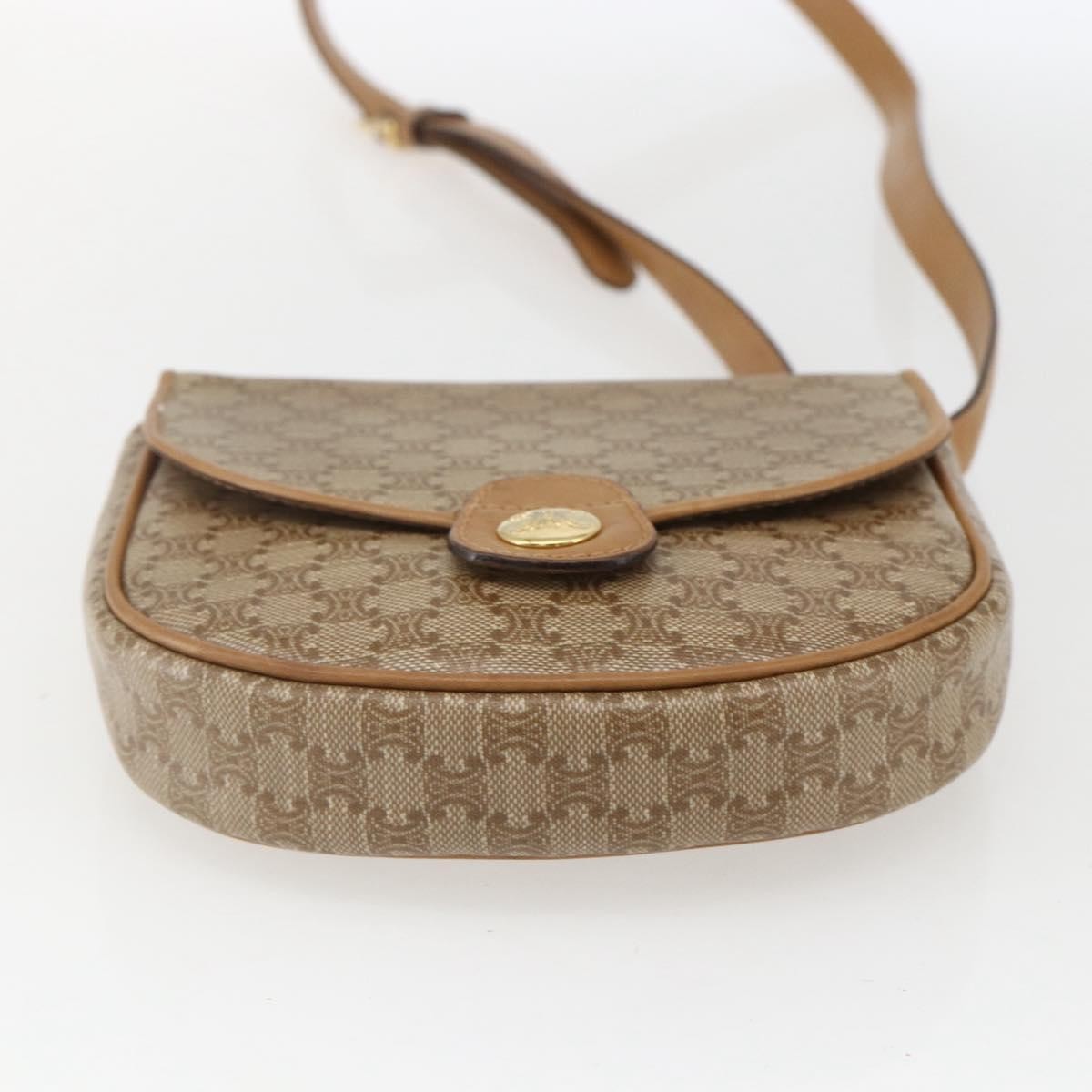 Celine Vintage Macadam Shoulder Bag Canvas, BEIGE, PVC, Shoulder bag