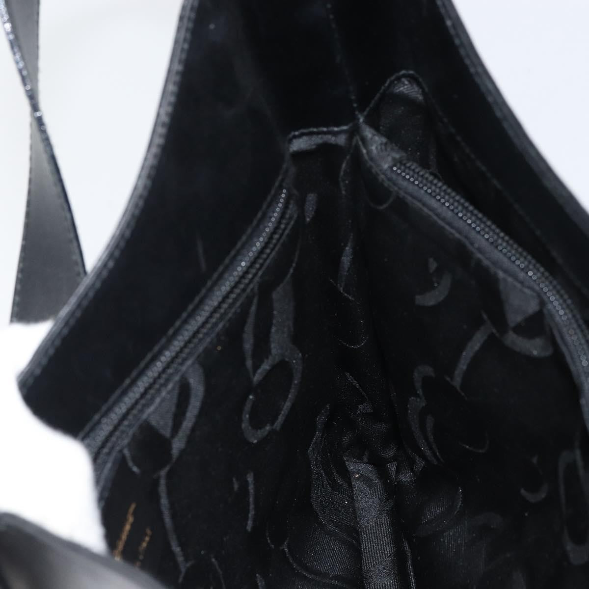 Salvatore Ferragamo Gancio Flap Hobo Leather, BLACK, LEATHER, Shoulder bag