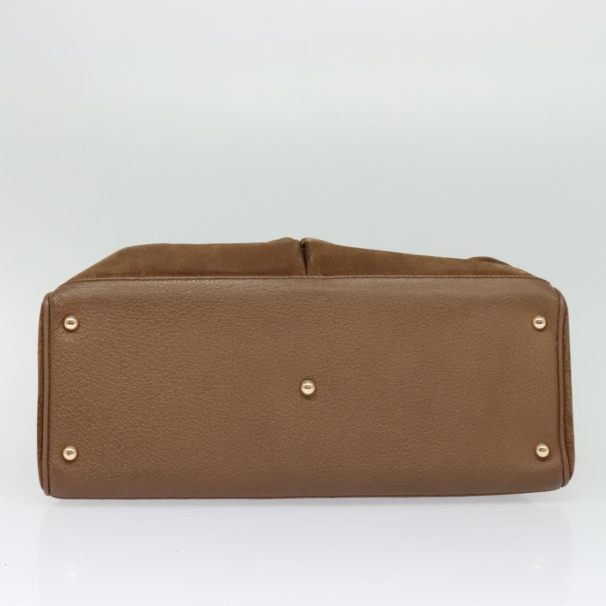 Gucci Bamboo Handle Tote Suede, BROWN, SUEDE, Tote bag