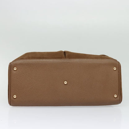 Gucci Bamboo Handle Tote Suede, BROWN, SUEDE, Tote bag