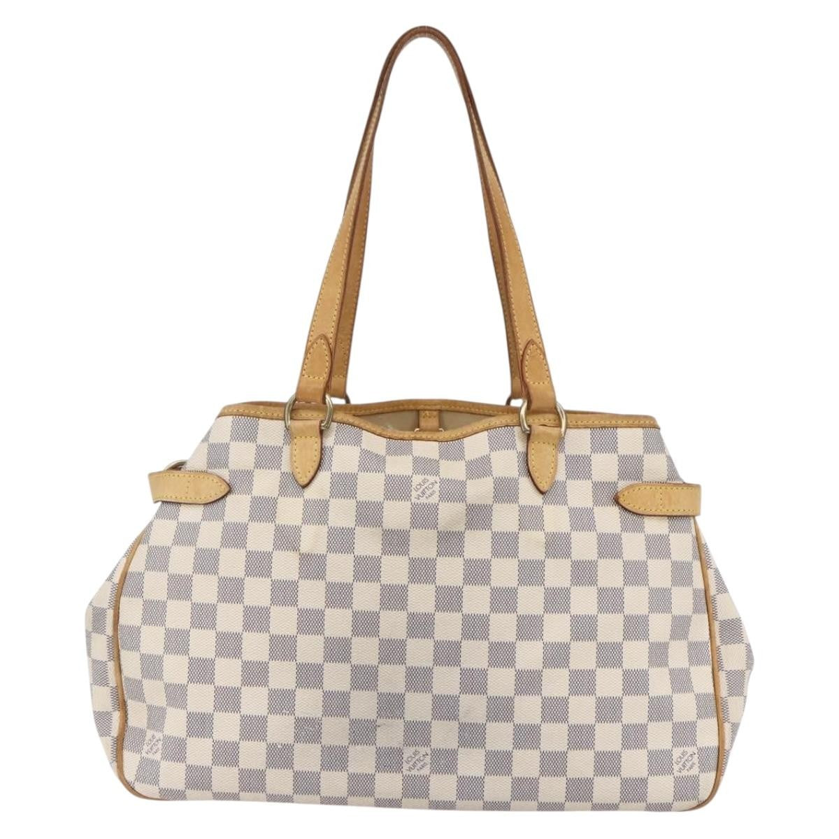Louis Vuitton Batignolles Handbag Damier, WHITE, CANVAS, Tote bag