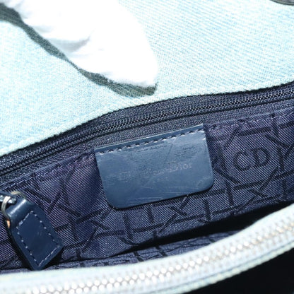 Christian Dior Vintage Lady Dior Bag Cannage Quilt Denim, BLUE, CANVAS, Tote bag