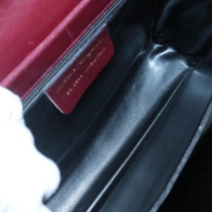 Salvatore Ferragamo Gancini handbag Leather, BURGUNDY, LEATHER, Handbag