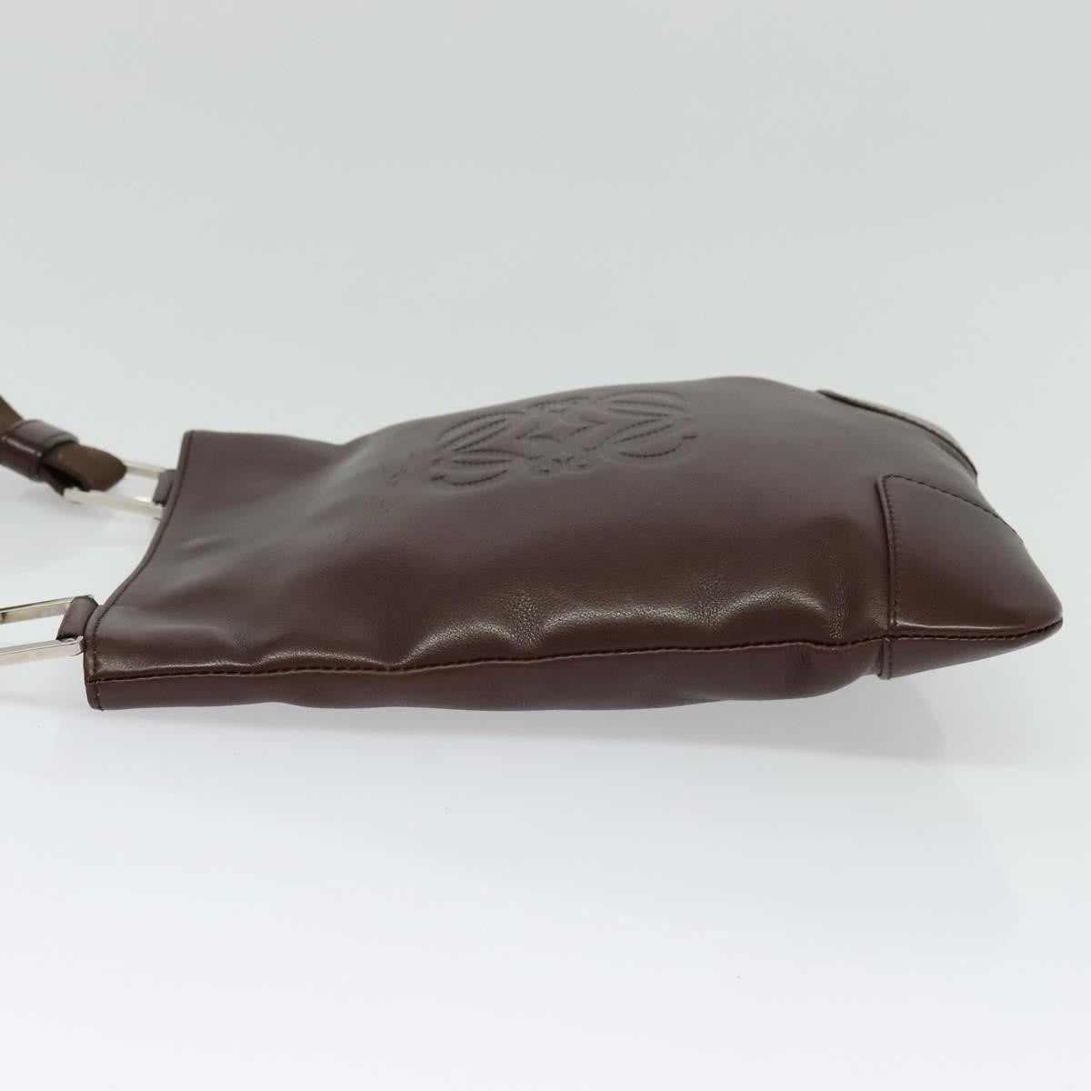 Loewe Anagram Shoulder Bag Leather, BROWN, LEATHER, Shoulder bag