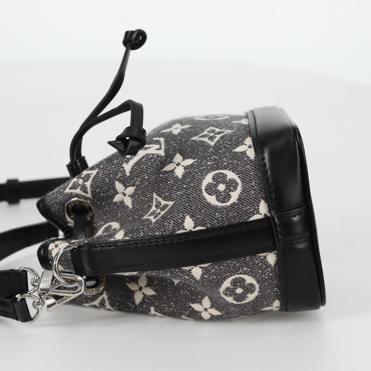 Louis Vuitton Noe NM Handbag Monogram Jacquard Denim, BLACK, CANVAS, Shoulder bag