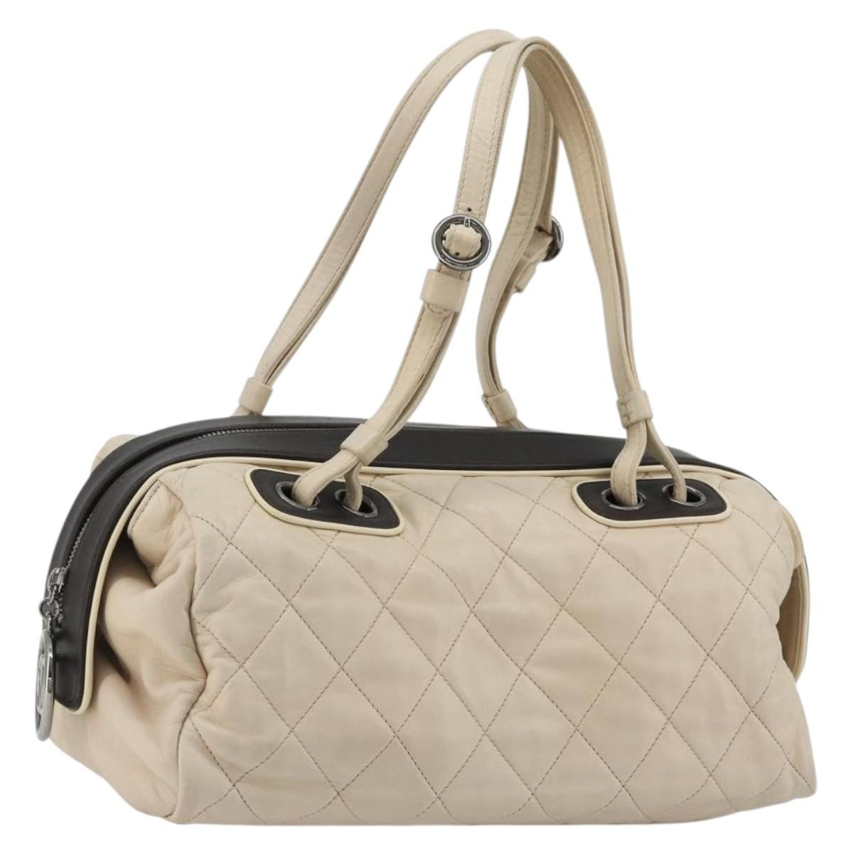 Chanel Matelassé Lambskin leather, Neutral, Leather, Handbag