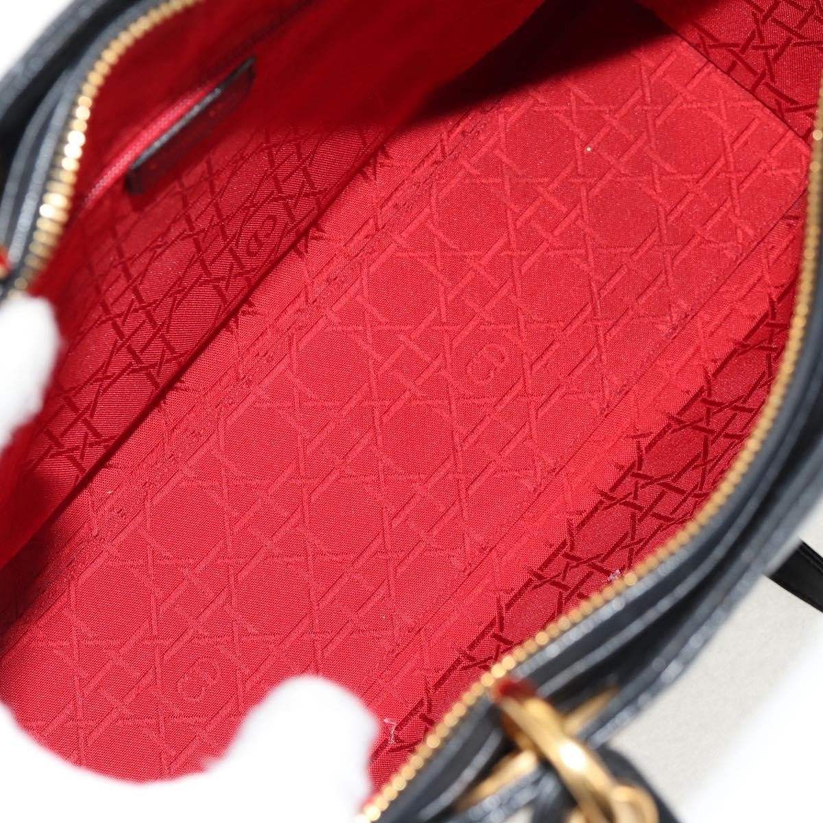 Christian Dior Vintage Lady Dior Bag Cannage Quilt Lambskin, BLACK, LEATHER, Handbag