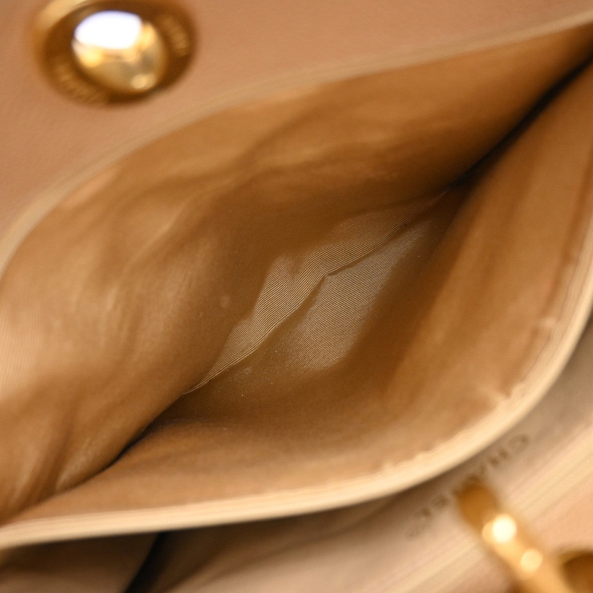 Chanel Vintage CC Lock Pocket Tote Quilted Caviar, BEIGE, LEATHER, Handbag