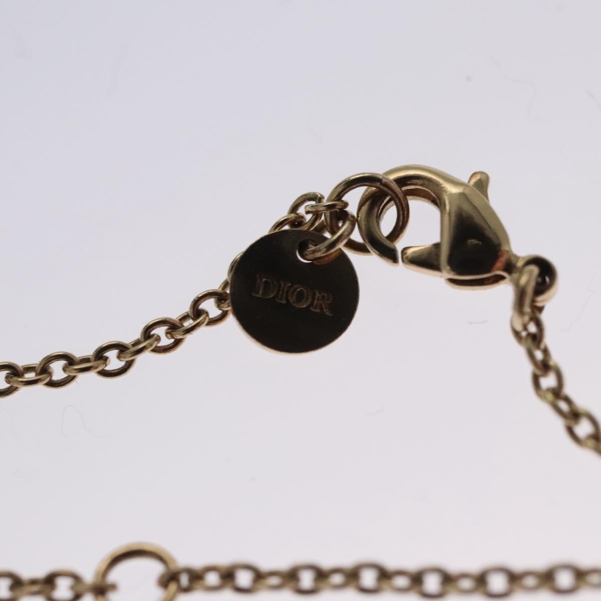 Christian Dior Vintage CD Pendant Necklace Metal with Crystals, GOLD, METAL, Bracelet