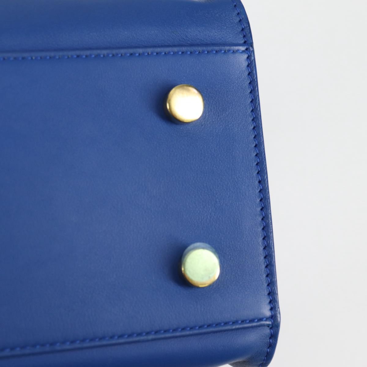 Saint Laurent Monogram Cabas Leather, BLUE, LEATHER, Handbag