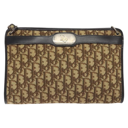 Christian Dior Vintage Trotter Shoulder Bag Canvas, BROWN, CANVAS, Shoulder bag