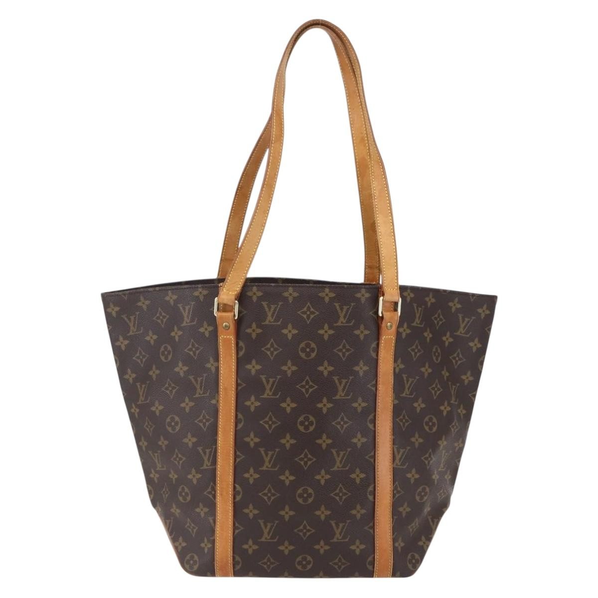 Louis Vuitton Shopping Sac Handbag Monogram Canvas, BROWN, CANVAS, Tote bag