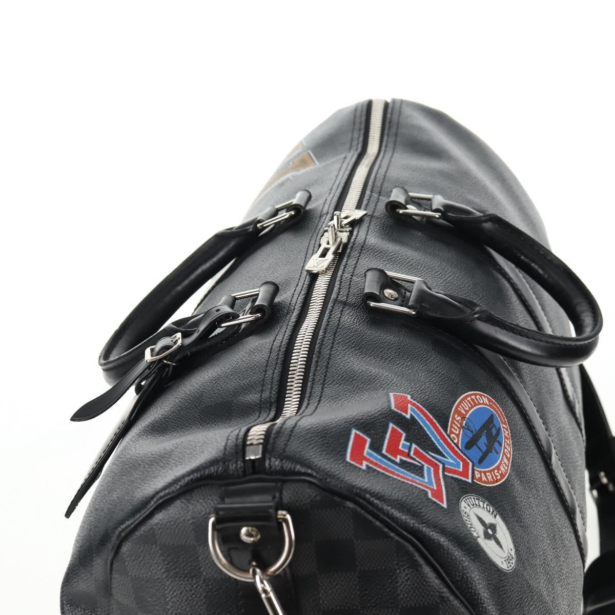 Louis Vuitton Keepall Bandouliere Bag Limited Edition Damier Graphite LV League, BLACK, CANVAS, Travel bag