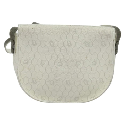 Christian Dior Vintage Honeycomb Flap Crossbody Bag Coated Canvas, WHITE, CANVAS, Crossbody bag