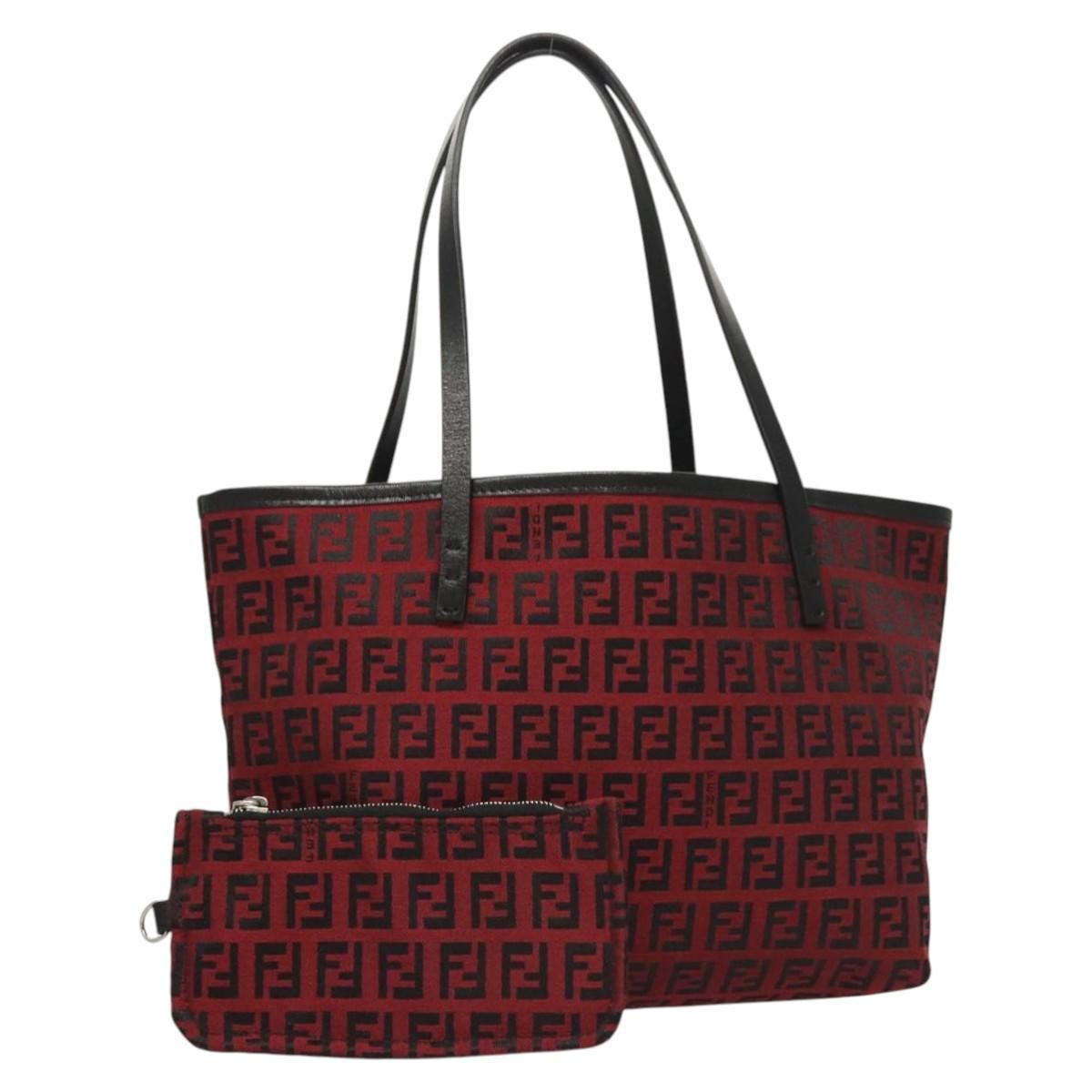 Fendi Zucca Tote bag FF motif, RED, CANVAS, Tote bag