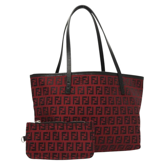 Fendi Zucca Tote bag FF motif, RED, CANVAS, Tote bag