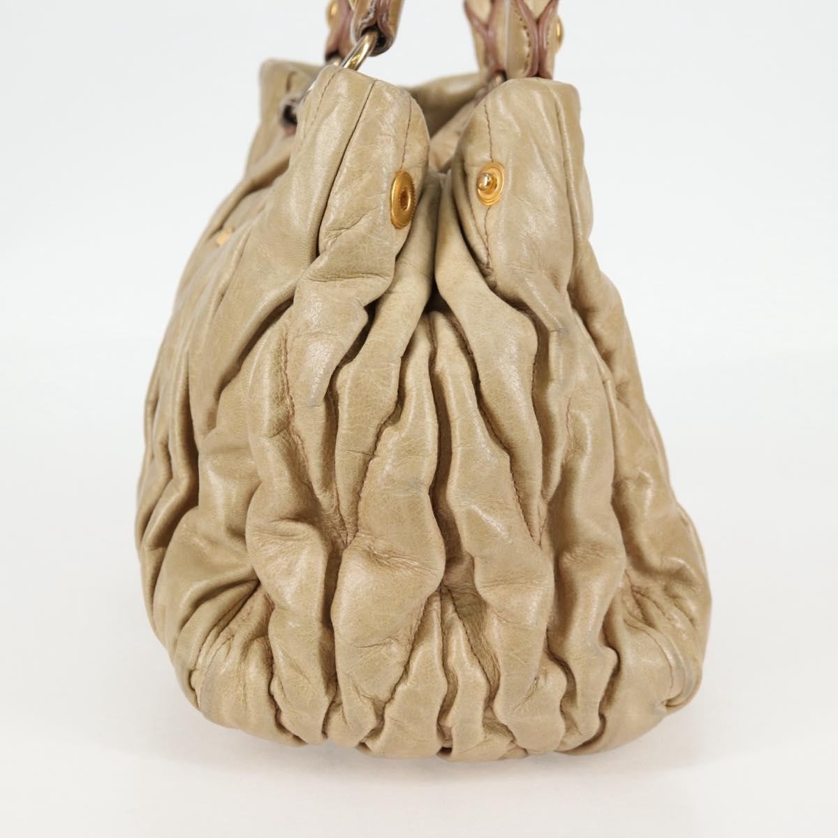 Miu Miu Coffer Convertible Satchel Leather, BEIGE, LEATHER, Handbag