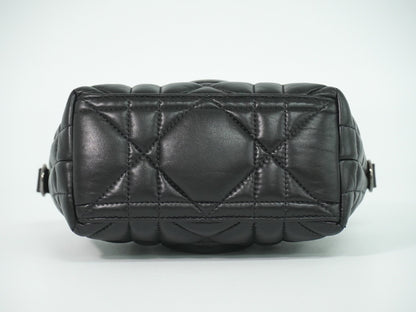 Christian Dior DiorTravel Nomad Pouch Macrocannage Quilt Calfskin, Black, Leather, Clutch