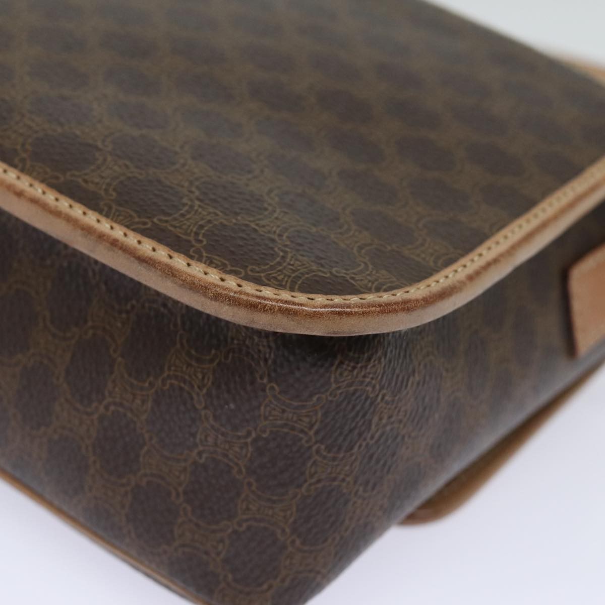 Celine Macadam Shoulder Bag PVC Leather, BROWN, CANVAS, Shoulder bag