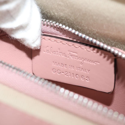 Salvatore Ferragamo Boxyz Top Handle Bag Woven Leather, PINK, LEATHER, Shoulder bag