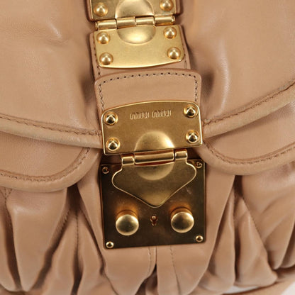 Miu Miu Coffer Convertible Hobo Matelasse Leather, BEIGE, LEATHER, Handbag