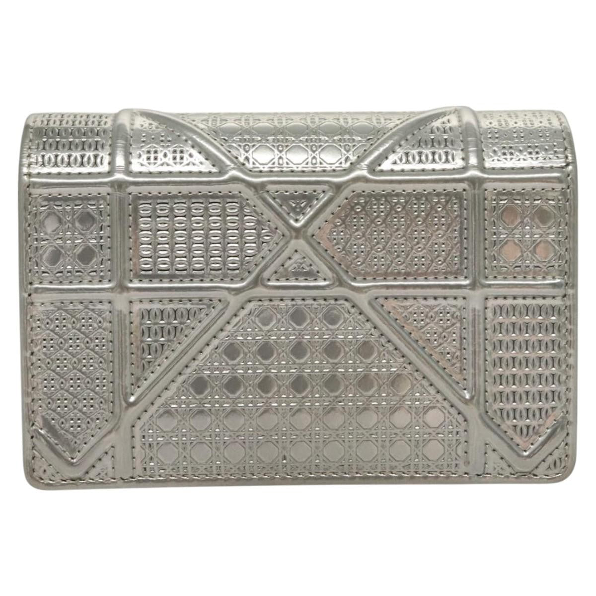Christian Dior Diorama Wallet on Chain Enamel, SILVER, PATENT_LEATHER, Shoulder bag
