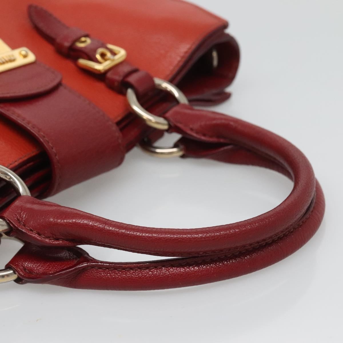 Miu Miu Madras Convertible Lock Tote Leather, RED, LEATHER, Handbag