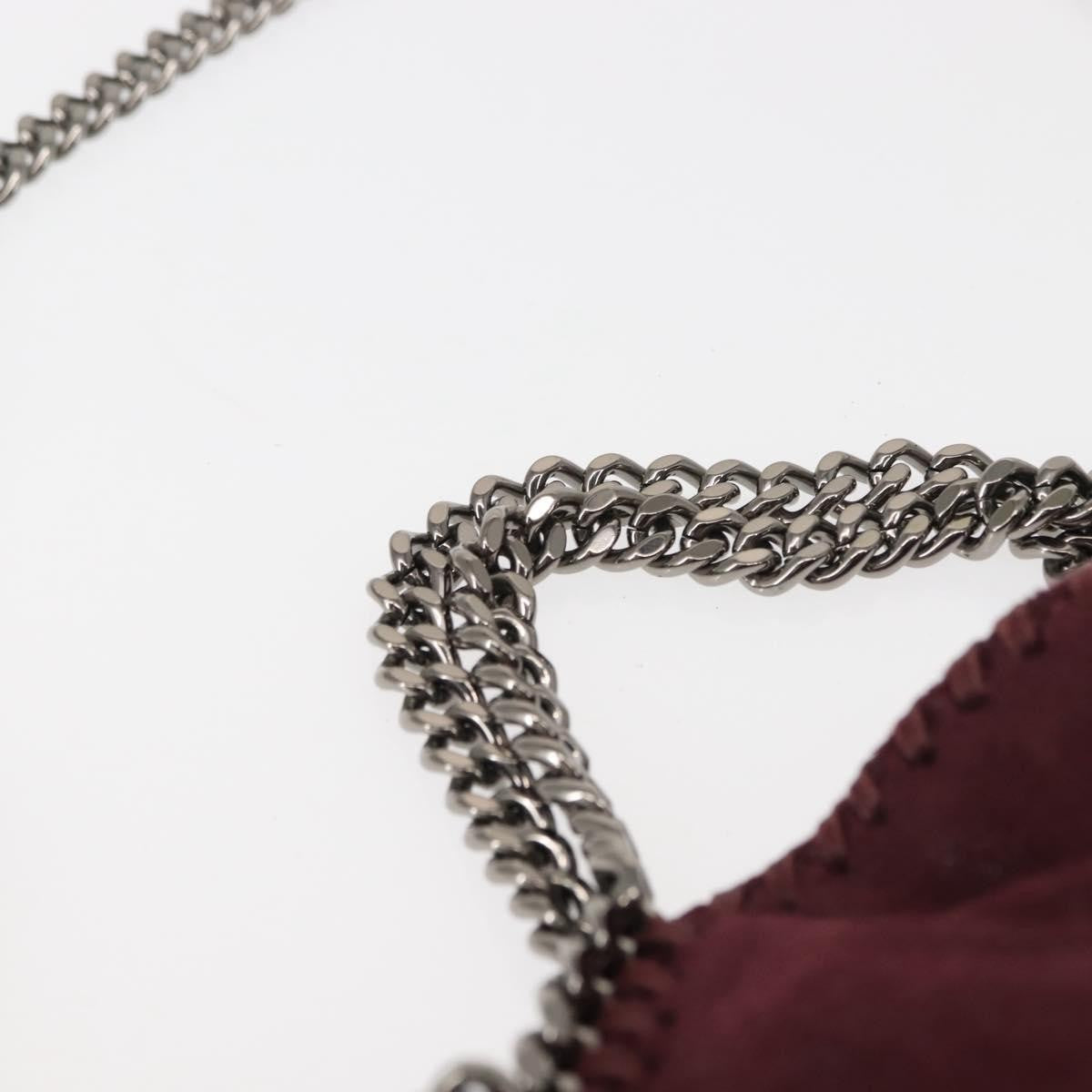 Stella McCartney Falabella Fold Over Crossbody Bag Velvet, BURGUNDY, POLYESTER, Crossbody bag