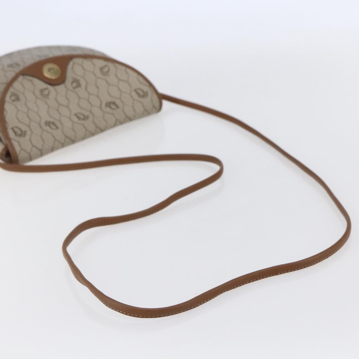 Christian Dior Vintage Honeycomb Flap Crossbody Bag Coated Canvas, BEIGE, CANVAS, Shoulder bag