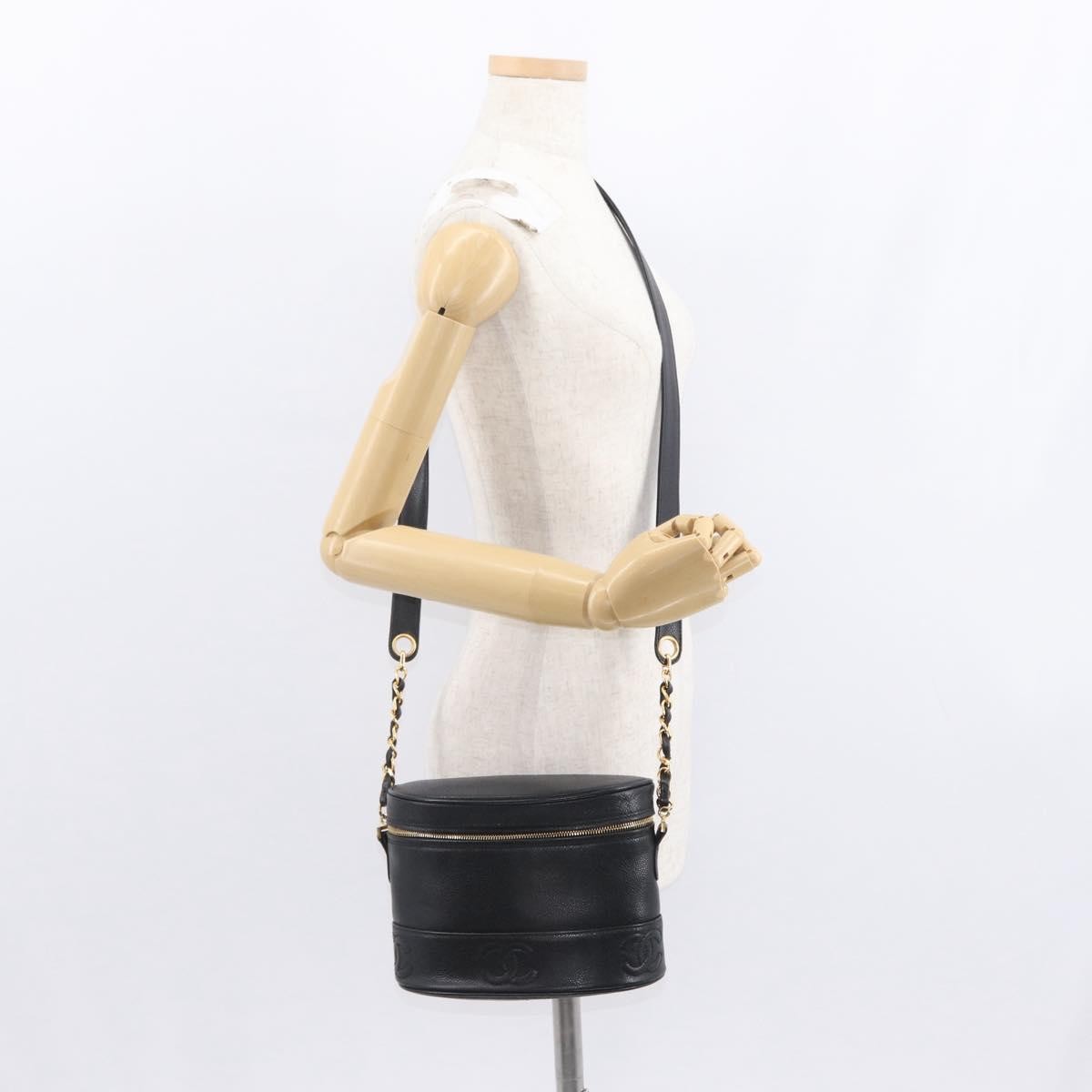 Chanel Vintage CC Shoulder Bag Caviar, BLACK, LEATHER, Shoulder bag