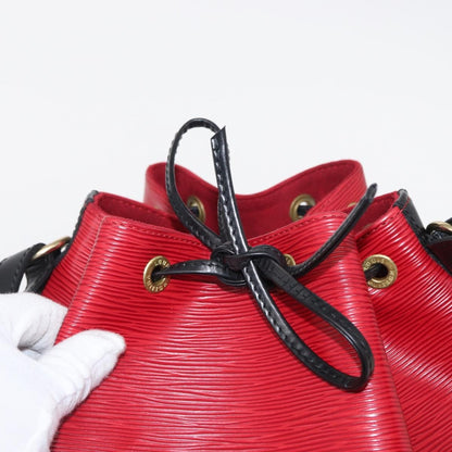 Louis Vuitton Bicolor Petit Noe Handbag Epi Leather, BLACK, LEATHER, Shoulder bag