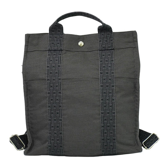 Hermes Herline Backpack Canvas, GRAY, CANVAS, Backpack