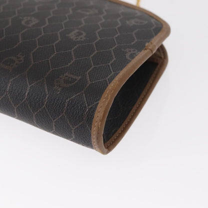 Christian Dior Vintage Honeycomb Shoulder Bag Canvas and Leather, BLACK, CANVAS, Shoulder bag