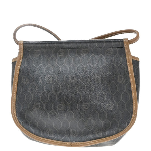 Christian Dior Vintage Honeycomb Shoulder Bag Canvas and Leather, BROWN, PVC, Shoulder bag