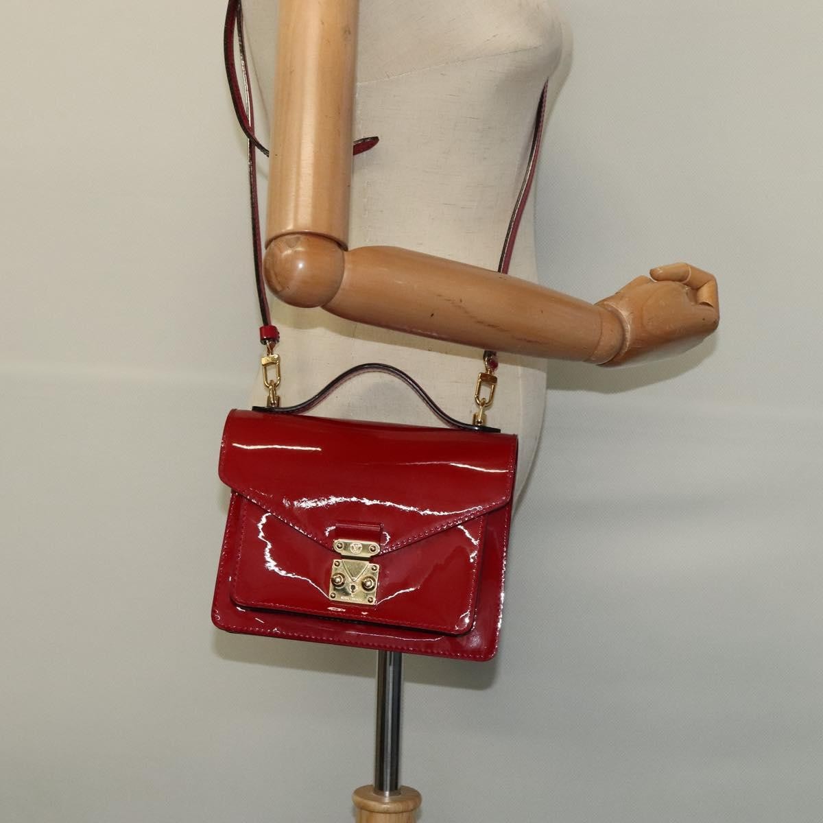 Louis Vuitton Monceau Handbag Vernis, RED, PATENT_LEATHER, Handbag
