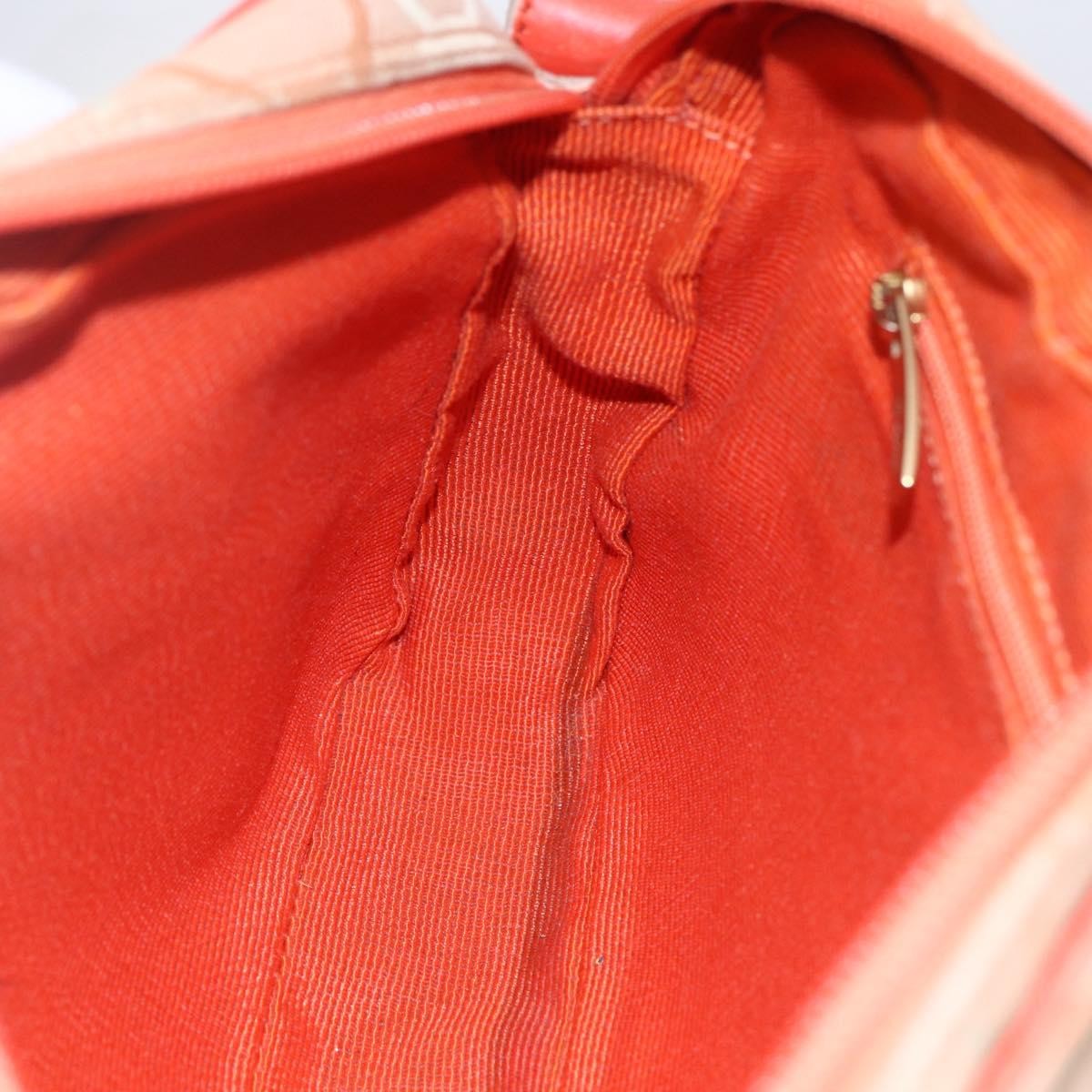 Salvatore Ferragamo Gancini Shoulder Bag Canvas, ORANGE, CANVAS, Shoulder bag