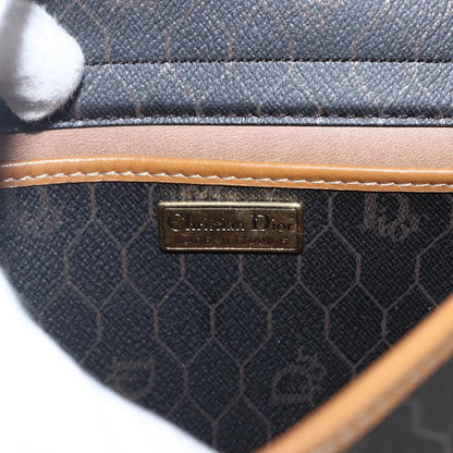 Christian Dior Vintage Honeycomb Shoulder Bag Canvas and Leather, BLACK, PVC, Shoulder bag