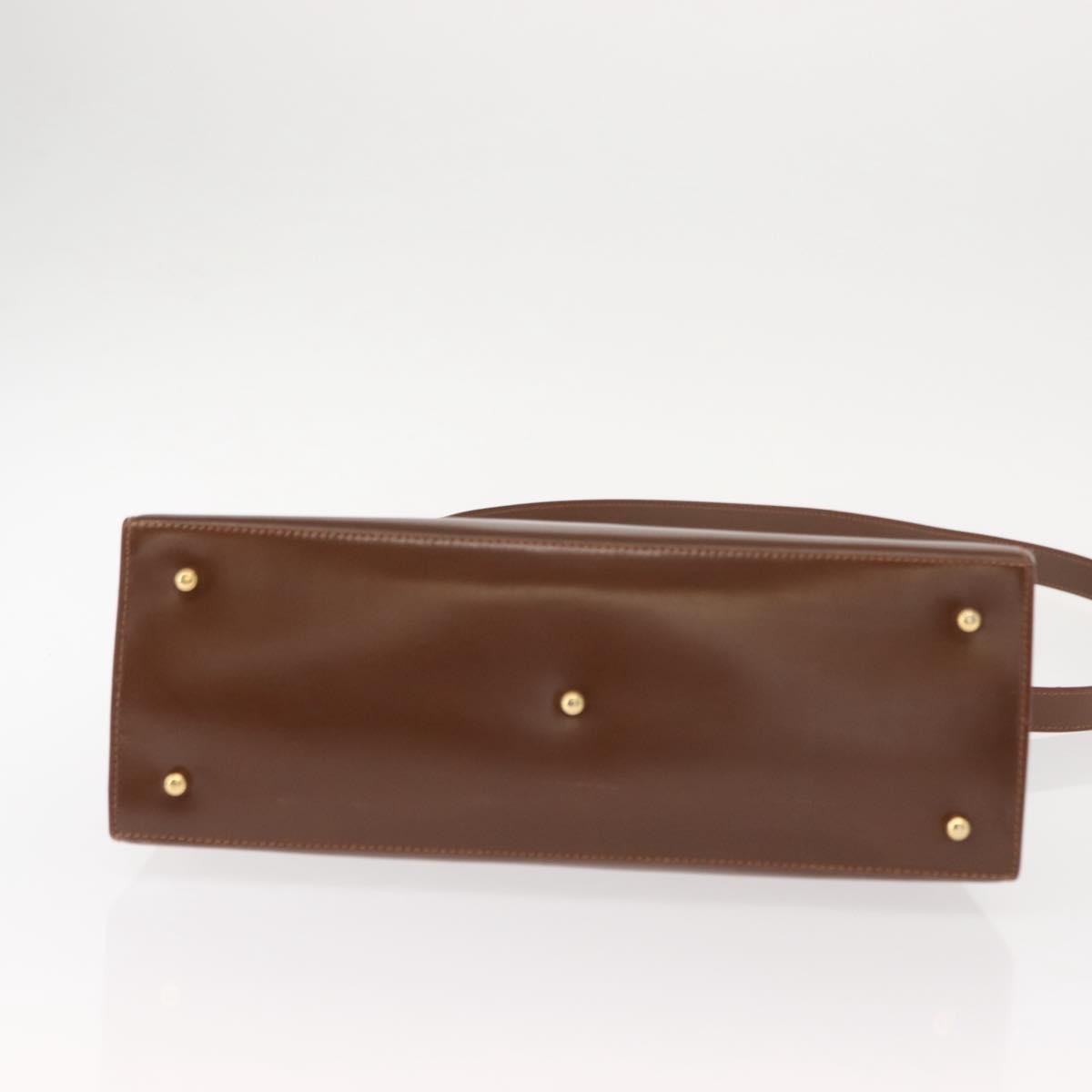 Gucci Vintage Lady Lock Top Handle Bag Leather, BROWN, LEATHER, Handbag