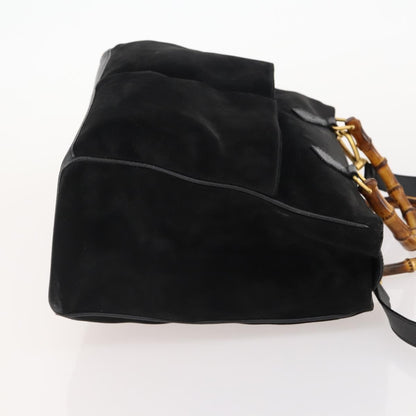 Gucci Bamboo tote bag Suede, Black, Suede, Tote Bag